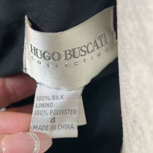 Hugo Buscati Collection maxi Silk Dress with gold chain detail size 4 - Picture 6 of 6